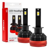 Becuri auto LED H1 AMiO X3 6500K CANBUS 90W 9900 lm 10-16V DC, CSP, IP67, pentru faruri cu lupa si cu reflector, montaj Plug &amp; Play