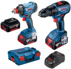 Bosch Set GSR 18V-50 Masina de gaurit insurubat brushless 50Nm + GDX 180-LI Masina de insurubat cu impact, 180Nm + 3 acumulatori CoolPack Li-Ion 18V +
