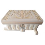 Cutie magică puzzle de bijuterii din lemn cu cheie ascunsa depozit secret pentru inel sau bani provocare alb