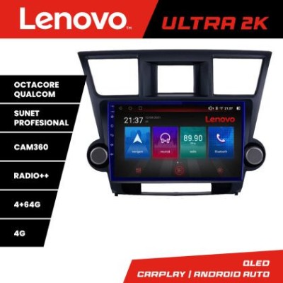 Navigatie Toyota Highlander 2007-2013 Android radio gps internet 8 core QLED Qualcomm 4+64 360 Lenovo CarStore Technology foto