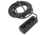Prelungitor Schuko 3 Prize PVC Negru 3x1,5mm2