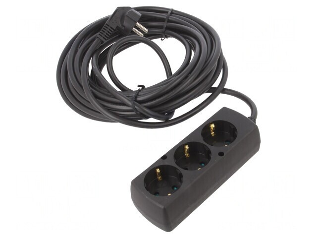 Prelungitor Schuko 3 Prize PVC Negru 3x1,5mm2