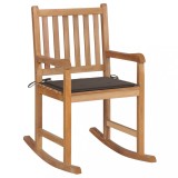 vidaXL Scaun Balansoar Lemn Tec Masiv, Perna Gri Taupe, 58x92.5x106cm, Interior/Exterior, Relaxare, Gradina