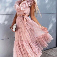 Rochie Midi Tulle Rosalia Pink