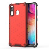 Husa Plastic - TPU OEM Shockproof Honeycomb pentru Samsung Galaxy A30 A305, Rosie