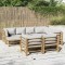 Gossi set mobilier de gradina cu perne gri deschis, 10 piese, bambus