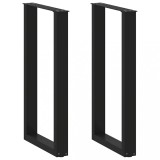 VidaXL Picioare de masă de bar &icirc;n formă de U, 2 buc., negru, 40x(90-91) cm, oțel 4013216