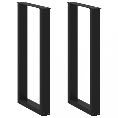 vidaXL Picioare de masă de bar &amp;icirc;n formă de U, 2 buc., negru, 40x(90-91) cm, oțel 4013216 foto