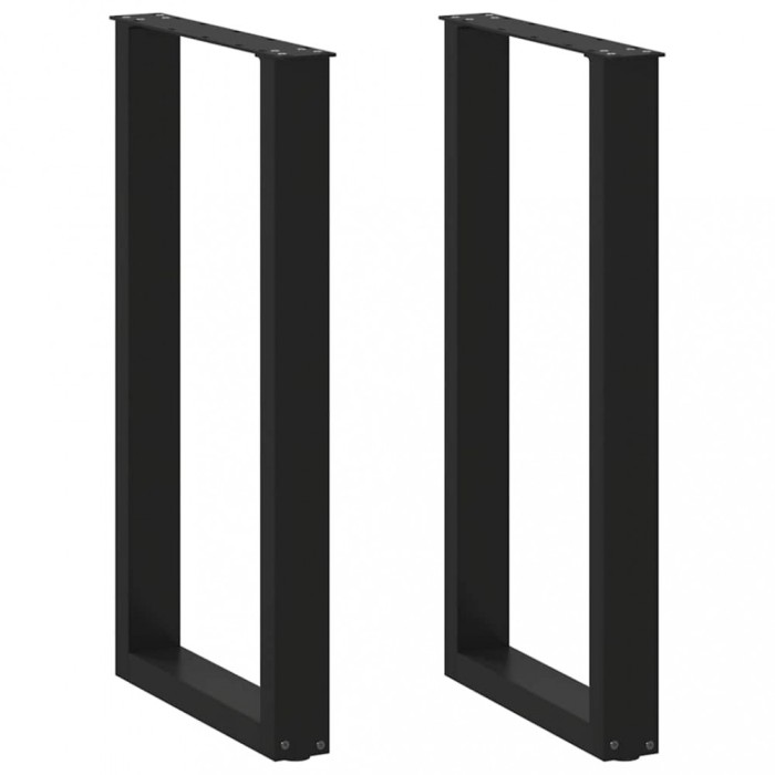 vidaXL Picioare de masă de bar &icirc;n formă de U, 2 buc., negru, 40x(90-91) cm, oțel 4013216