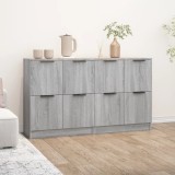 VidaXL Servante, 2 piese, sonoma gri, 60x30x70 cm, lemn prelucrat