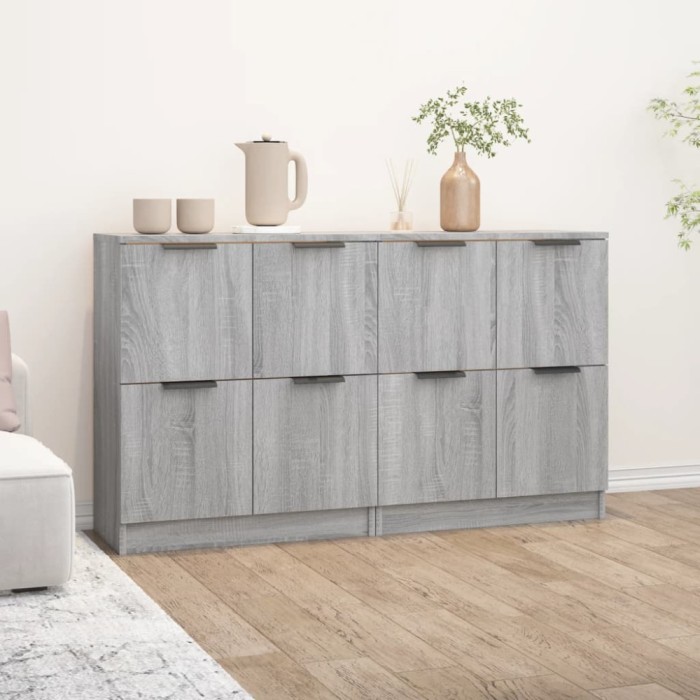 vidaXL Servante, 2 piese, sonoma gri, 60x30x70 cm, lemn prelucrat 3115810