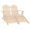 Gossi scaun de gradina adirondack cu 2 locuri &amp; otoman, lemn de brad