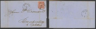 Germany North Conf 1868 Postal History Rare Cover+Content Dresden DB.545 foto
