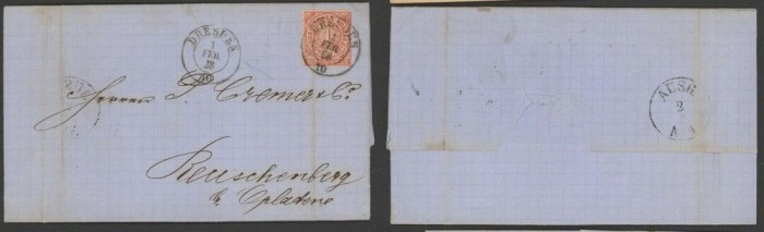 Germany North Conf 1868 Postal History Rare Cover+Content Dresden DB.545