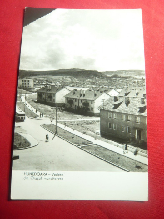 Ilustrata - Hunedoara - Vedere din orasul muncitoresc , circulat 1961