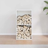 vidaXL Suport pentru lemne de foc alb 40x30x75 cm Oțel laminat la rece