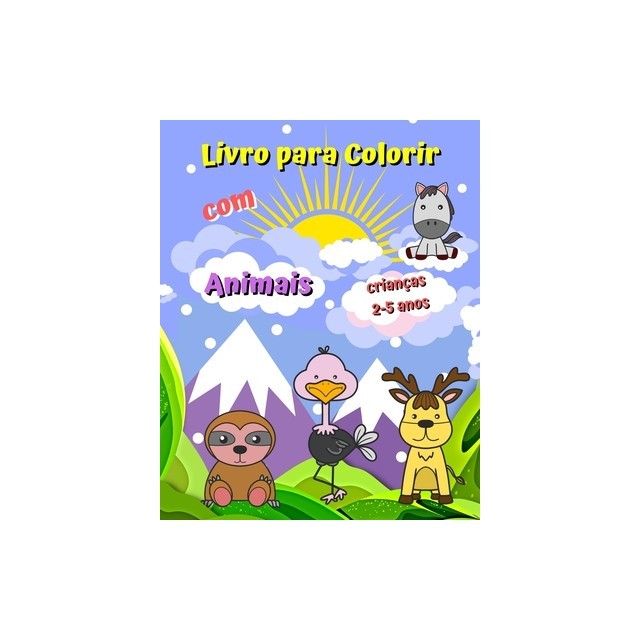 Livro para Colorir com Animais: Animais fofos, fotos grandes, simples, f