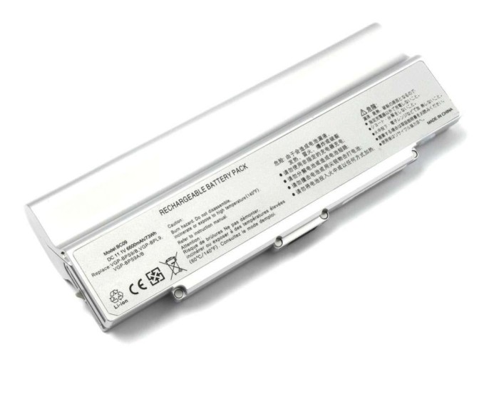 Baterie Sony ArgintieVAIO VGN AR54DB 9 celule, VAIO VGN AR55DB 9 celule, VAIO VGN AR61E 9 celule, VAIO VGN