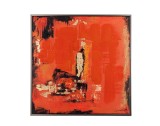 Cumpara ieftin Tablou decorativ cu rama abstract pictat manual canvas Crown 100x4x100h