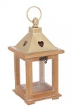 Cumpara ieftin Set 2 felinare maro auriu Beatific 13x13x26 cm