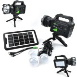 Cumpara ieftin Kit solar lanterna cu trepied incarcare panou solar, priza 3 becuri