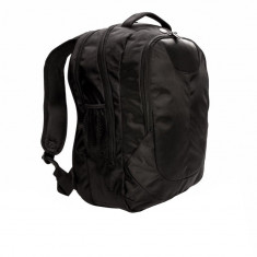 Rucsac Laptop outdoor, cu husa de ploaie, Swiss Peak by AleXer, poliester 1680D, pu, negru, breloc inclus din piele ecologica foto