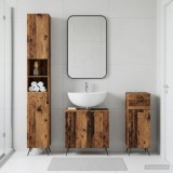 Cumpara ieftin Set de cabinet pentru baie cu 3 piese BREDA Lemn vechi
