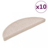 Cumpara ieftin Covorase scari, 10 buc., 56x17x3 cm, semirotunde, gri taupe