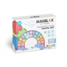 Set magnetic Magblox - 102 piese magnetice de constructie PASTEL transparente