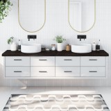 vidaXL Blat de baie, maro &icirc;nchis, 220x60x(2-6) cm, lemn masiv tratat