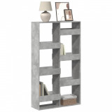 Gossi biblioteca, gri beton, 100x33x175 cm, lemn prelucrat