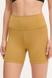 adidas Performance pantaloni scurți de yoga All Me culoarea galben, uni, high waist, JI8348