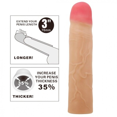 Prelungitor Penis Kylian, TPR, Natural, 20.5 cm foto