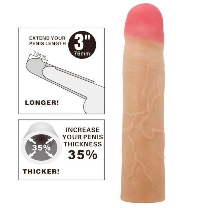 Prelungitor Penis Kylian, TPR, Natural, 20.5 cm