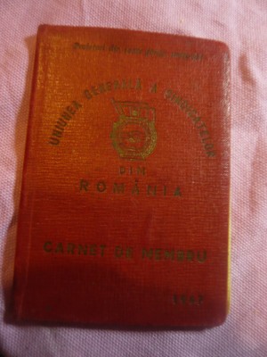 Carnet Membru de Sindicat Combustibilul din Comert 1961 foto