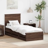Cumpara ieftin Cadru de pat Stejar inchis 75 x 190 cm Lemn Ingineresc