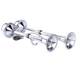 Cumpara ieftin Claxon Auto Pentru Barca, Nava, Iaht, Camion, TIR, Dubla Trompeta, Cromat, Cu o Pipa, 12V, 455 х 190 mm