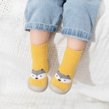 Mocasini galben mustar cu talpa antiderapanta - Happy teddy (Marime