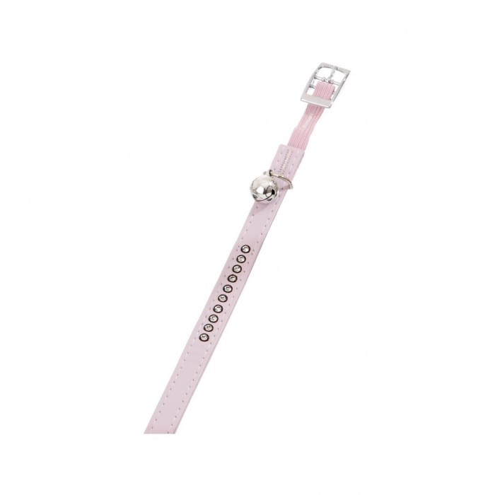 ZGARDA PENTRU PISICI FLAMINGO MONTE CARLO PINK CU CLOPOTEL STRASURI 30CMx10MM