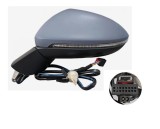 Oglinda exterioara Volkswagen Golf Sportsvan, 02.2014-, montare stanga, reglaj electric; grunduit; incalzit; sticla asferica; geam cromat; 8 pini; ba