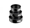 Set 3 forme rotunde pentru tort, otel carbon, antiaderent, negru, Oem
