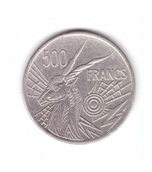 Moneda Africa Centrala 500 francs/franci 1976 C (Congo), stare buna, curata