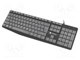 Tastatură NATEC USB A neagră și gri, slim, cu cablu 1,8m, US layout