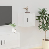 Dulap TV montat pe perete, alb extralucios, 40x34,5x40 cm GartenMobel Dekor, vidaXL