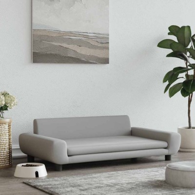 Pat de c&amp;acirc;ini, gri deschis, 100x54x33 cm, catifea foto