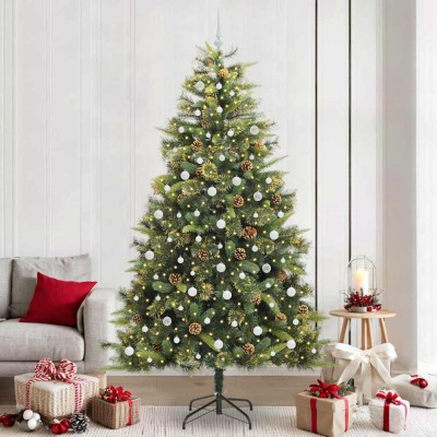 vidaXL Pom de Crăciun Artificial cu Ramuri Articulare și Conuri 240 cm 3395110 foto