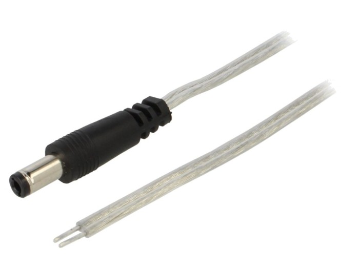 Cablu DC 5,5/2,5 drept transparent