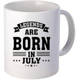 Cana alba personalizata &quot; Legends are born in July&quot;, INOVATIX&reg;. 330ml