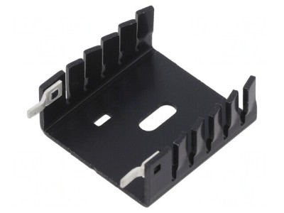 Radiator Extrudat U Negru TO220 30x30x12.7mm foto