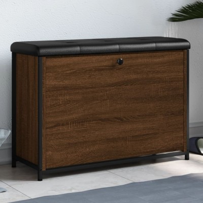vidaXL Bancă pantofi cu sertar rabatabil, stejar maro, 82x32x56 cm 835126 foto